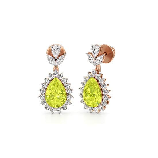 Radiant Lime Pear Drop Earrings