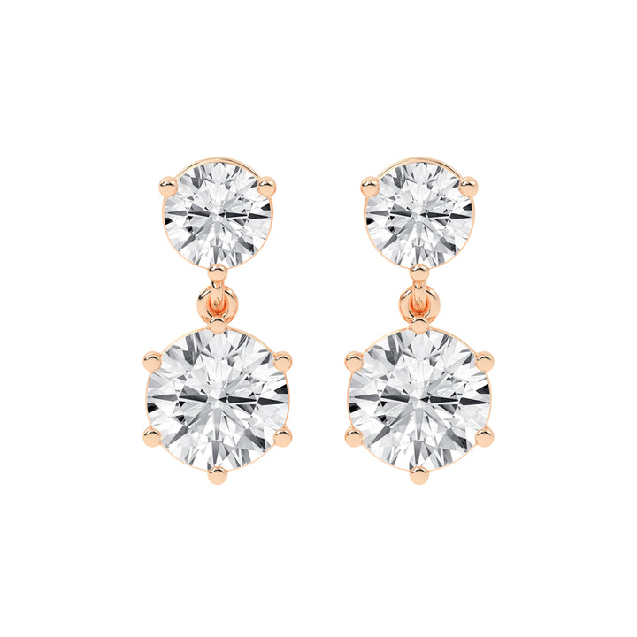Classic Two-Stone Diamond Drop Earrings