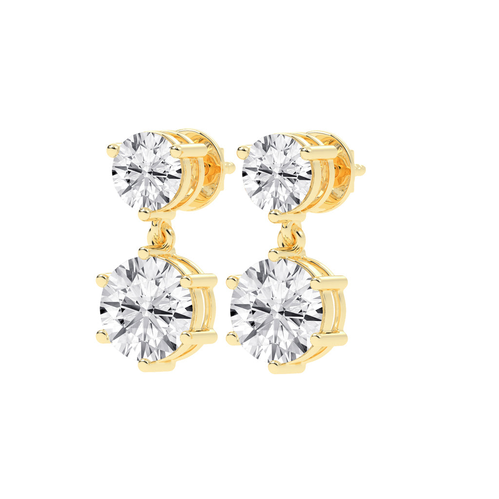 Classic Two-Stone Diamond Drop Earrings