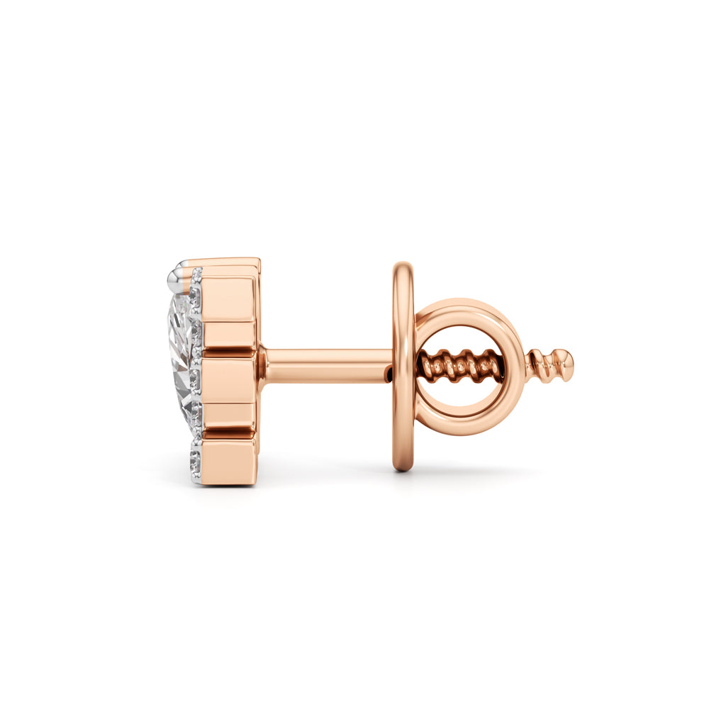 Diamond "Love" Stud Earrings