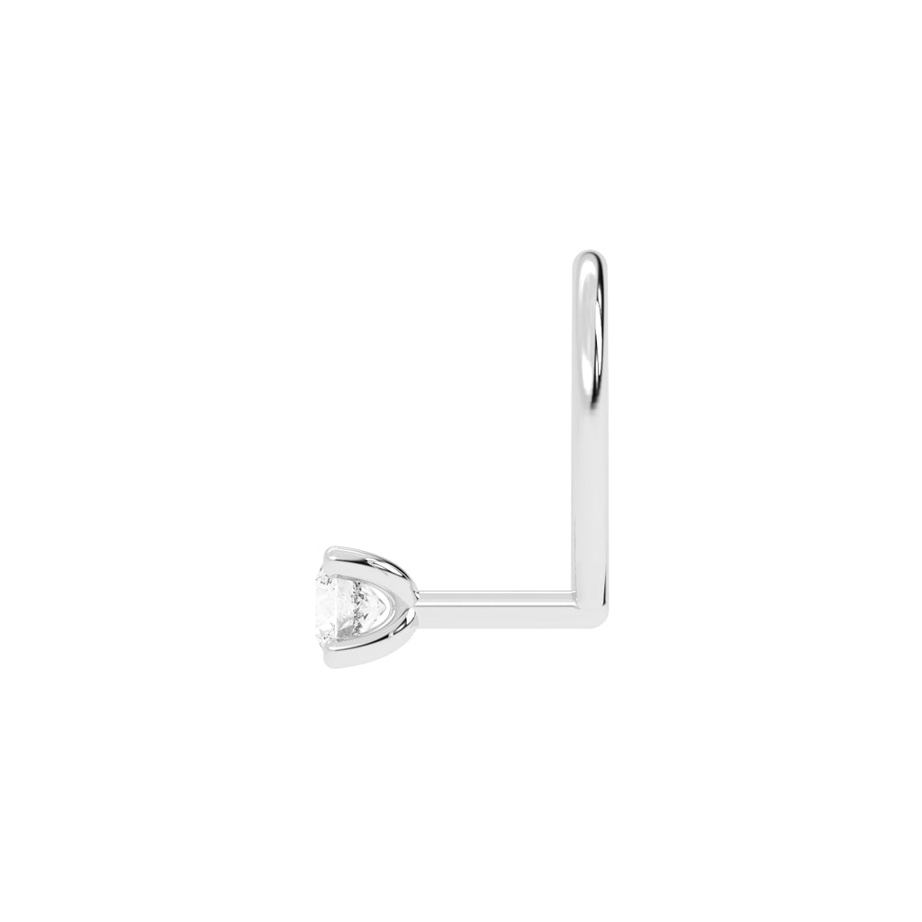 Aurora Glint Minimalist Round Diamond Nose Pin