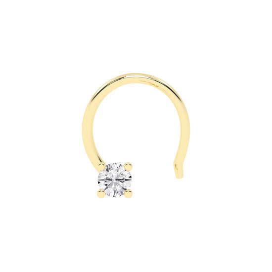 Aurora Glint Minimalist Round Diamond Nose Pin