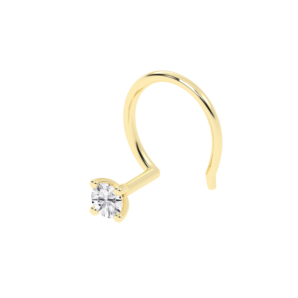 Aurora Glint Minimalist Round Diamond Nose Pin