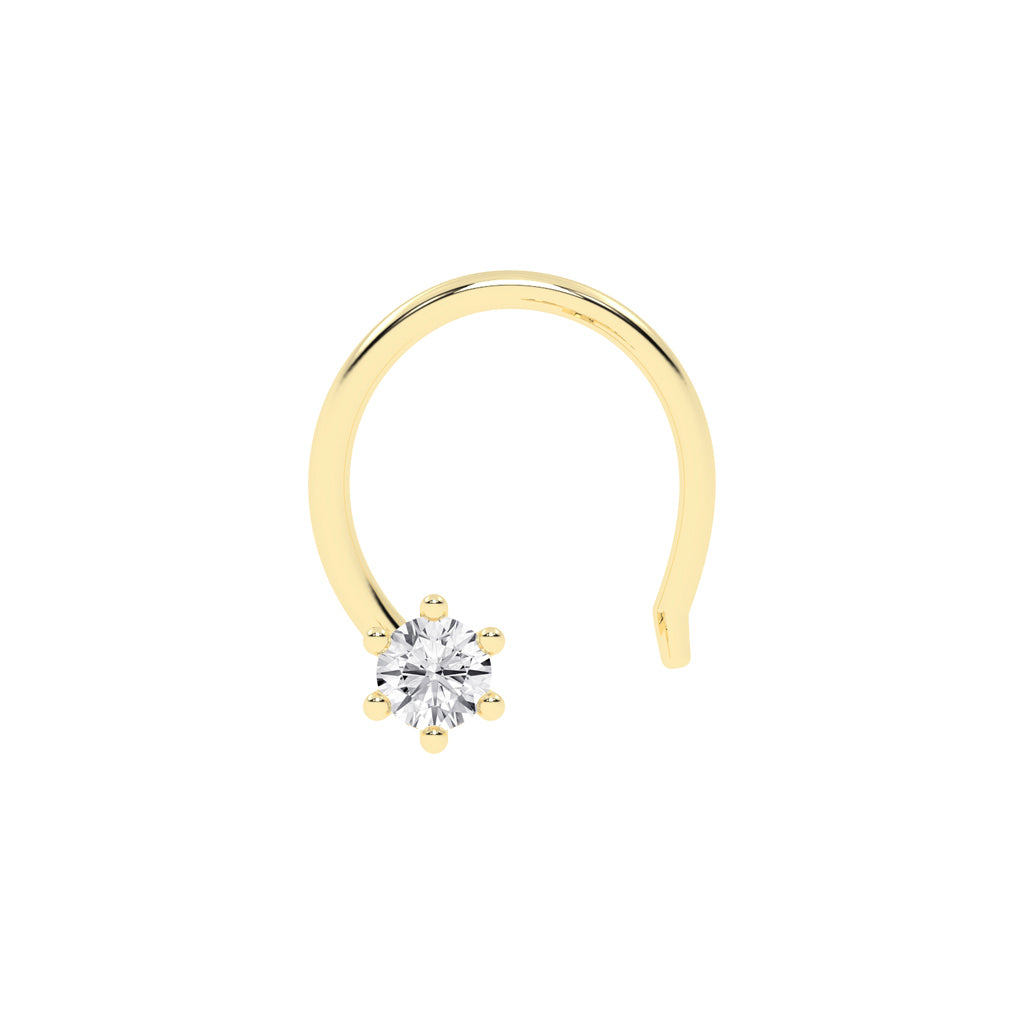 Eterna Bloom  6-Prong Round Diamond Nose Pin