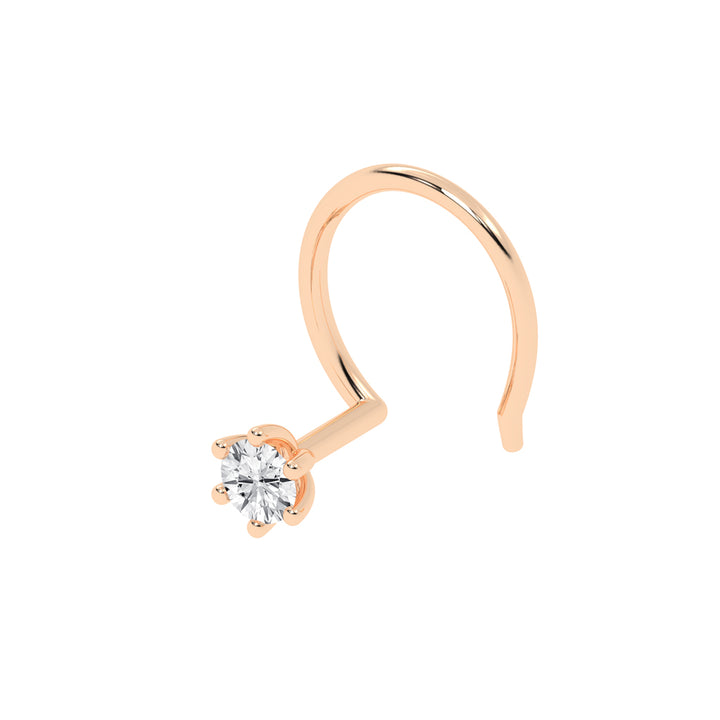 Elysia Sparkle Classic Round Diamond Nose Pin