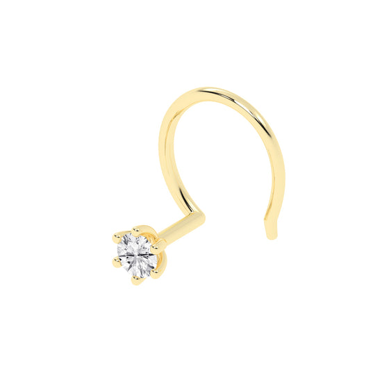 Elysia Sparkle Classic Round Diamond Nose Pin