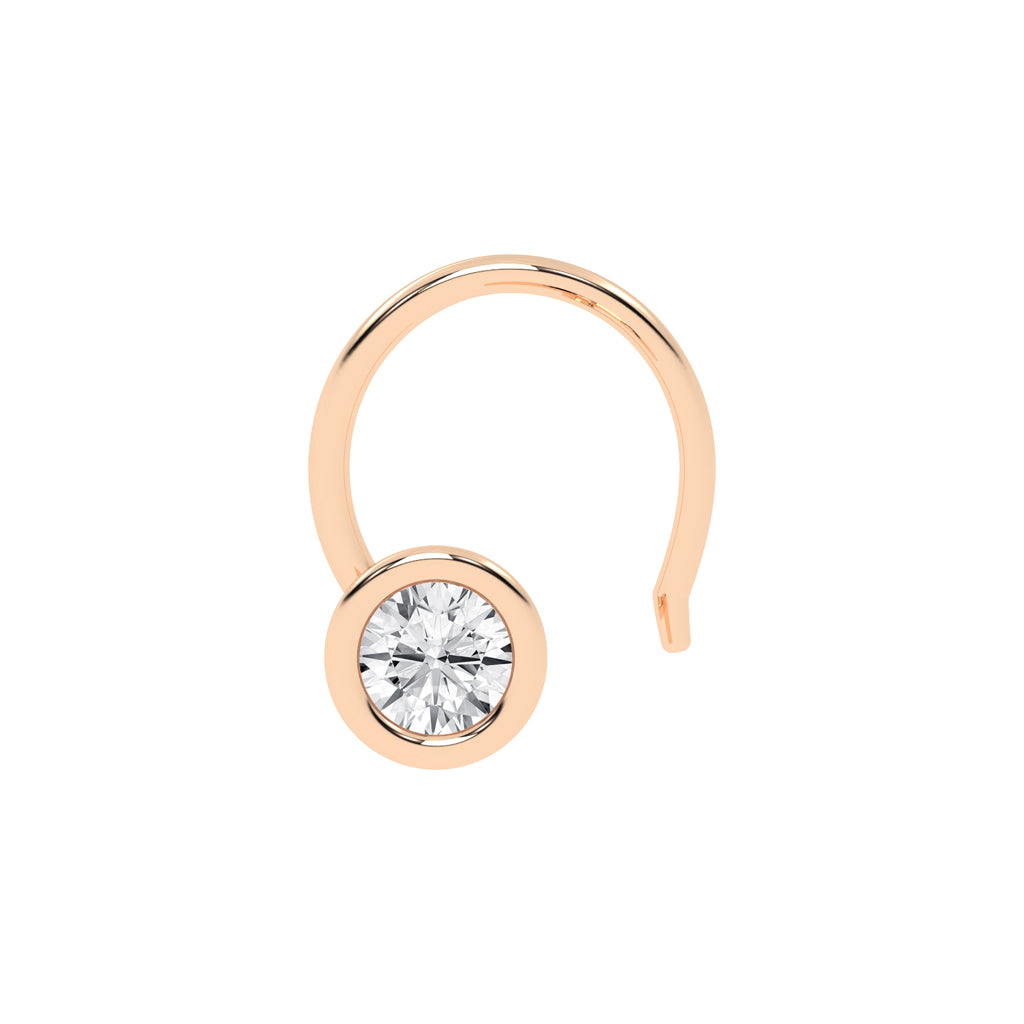 Dazzling Diamond Bezel Set Nose Pin