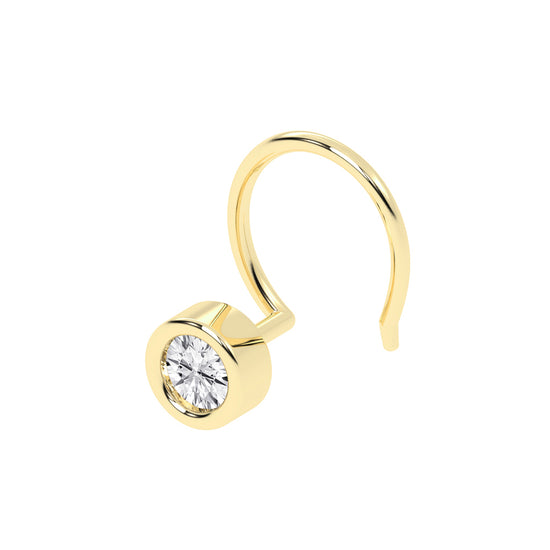 Dazzling Diamond Bezel Set Nose Pin