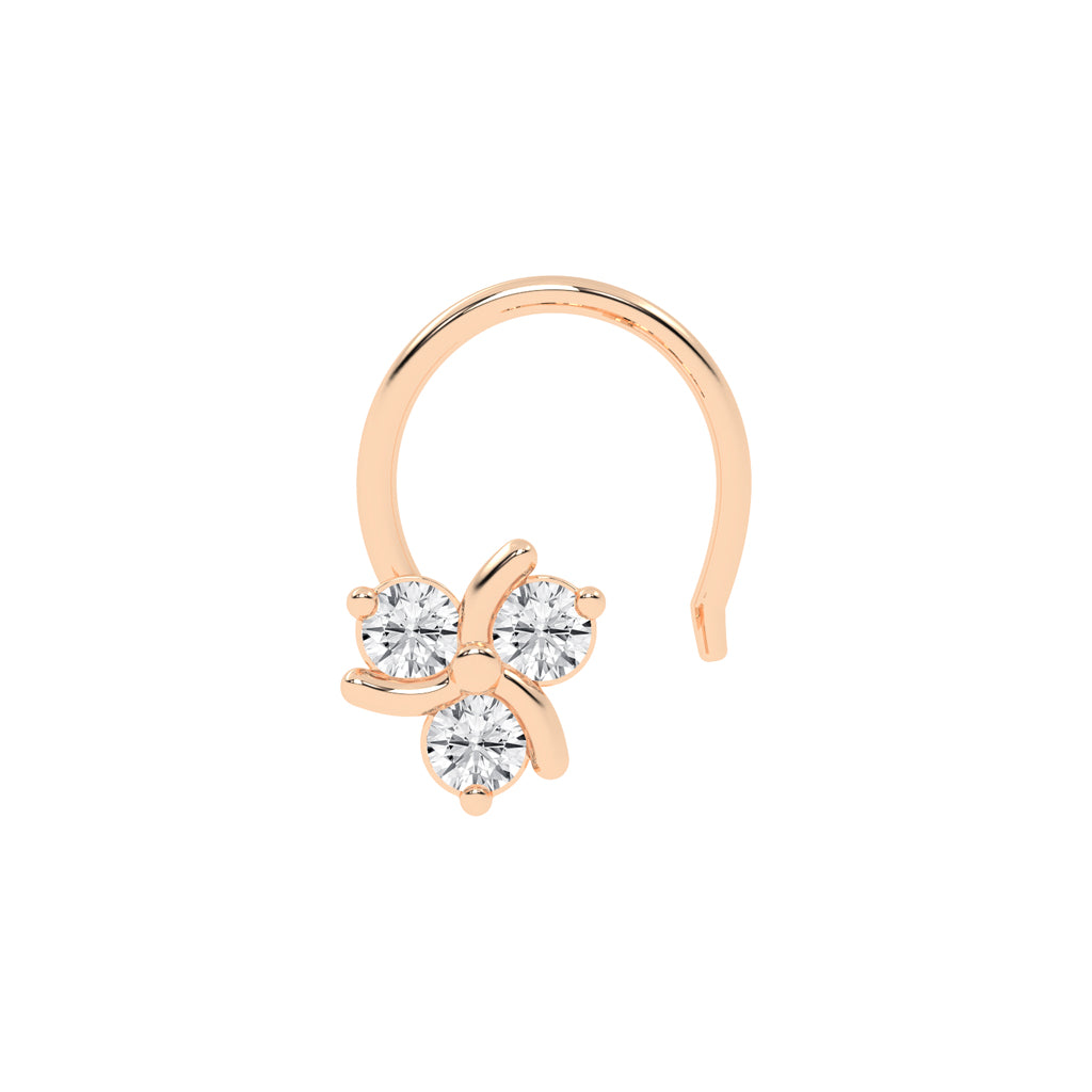 Tri-Sparkle Diamond Blossom Nose Stud