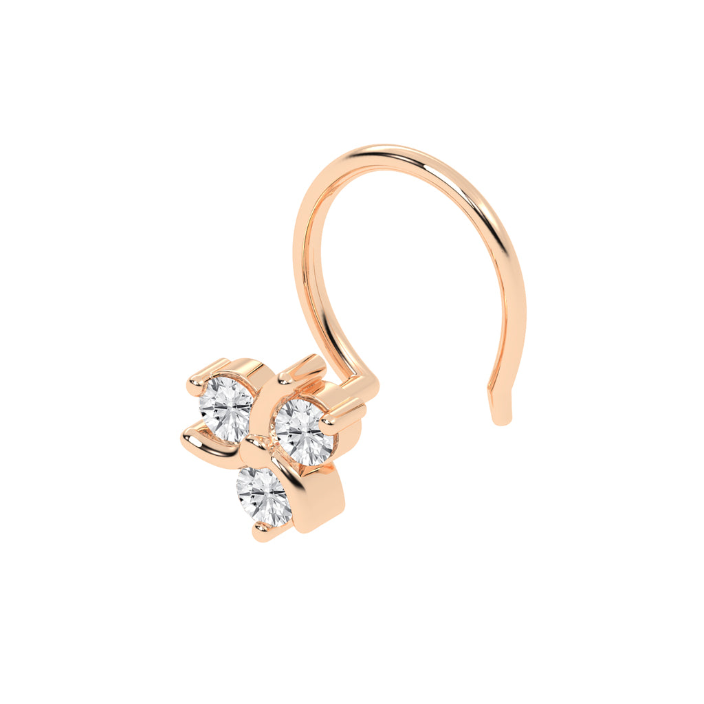 Tri-Sparkle Diamond Blossom Nose Stud