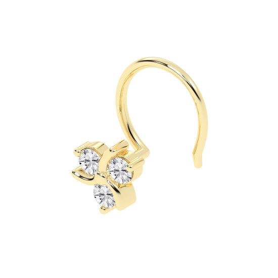 Tri-Sparkle Diamond Blossom Nose Stud