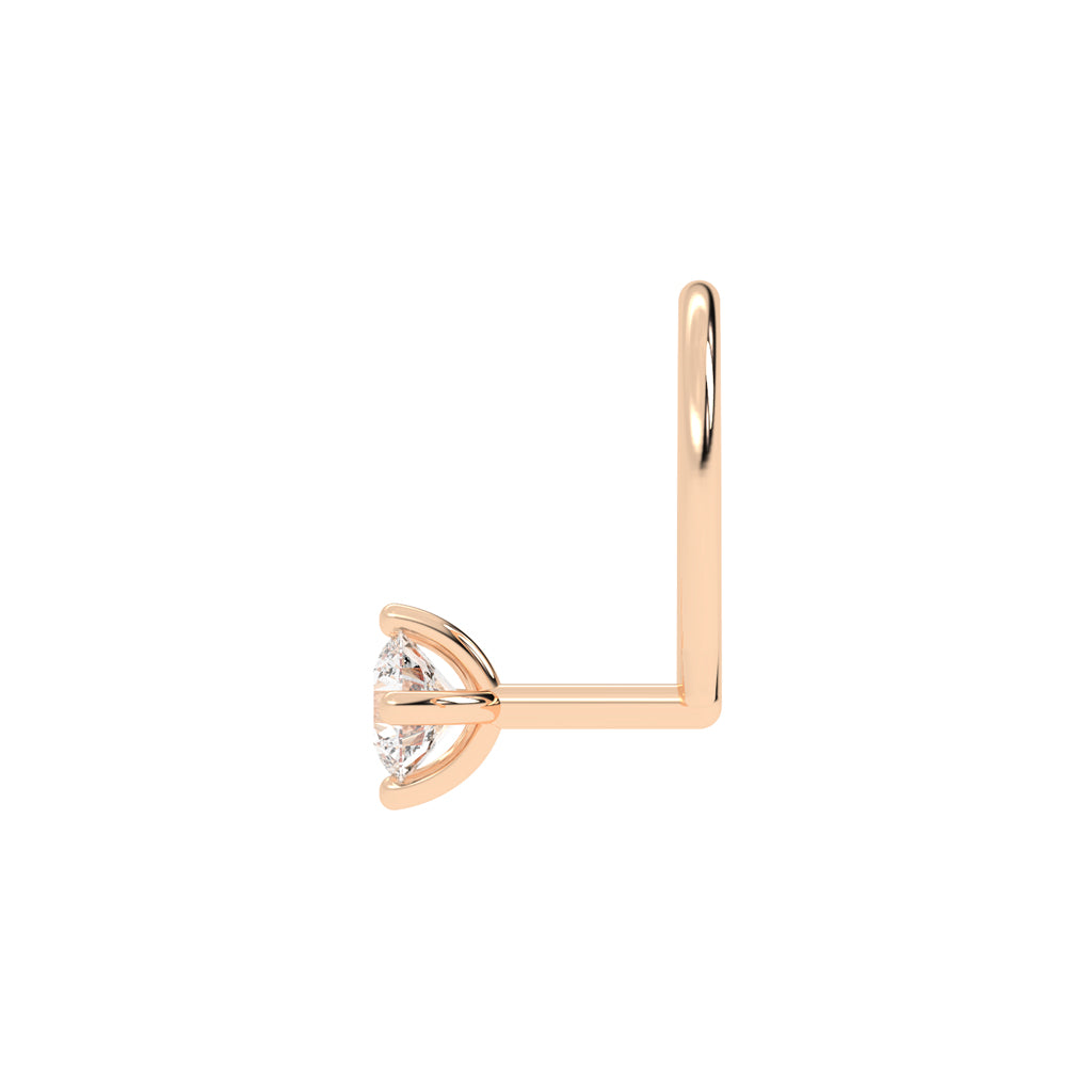 Dazzling Round Diamond U-Bend Nose Ring