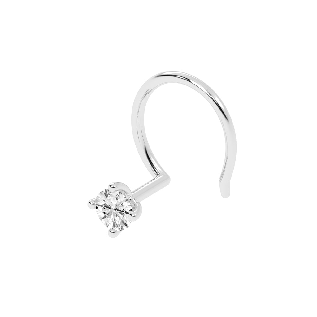 Dazzling Round Diamond U-Bend Nose Ring