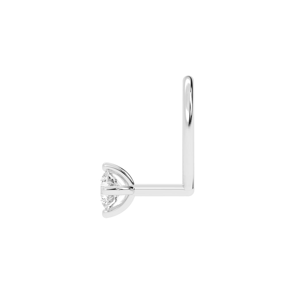 Dazzling Round Diamond U-Bend Nose Ring