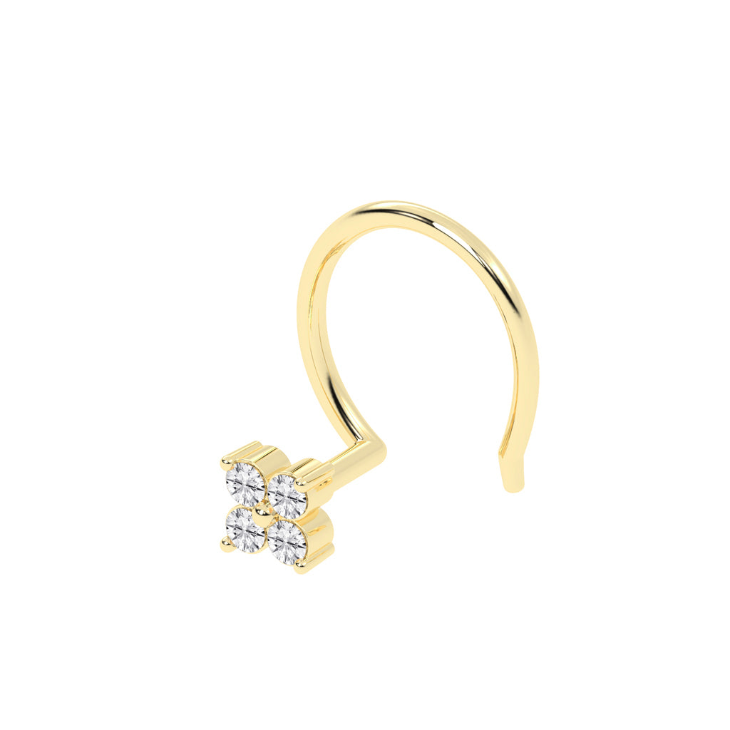 Dainty Floral Diamond Nose Pin
