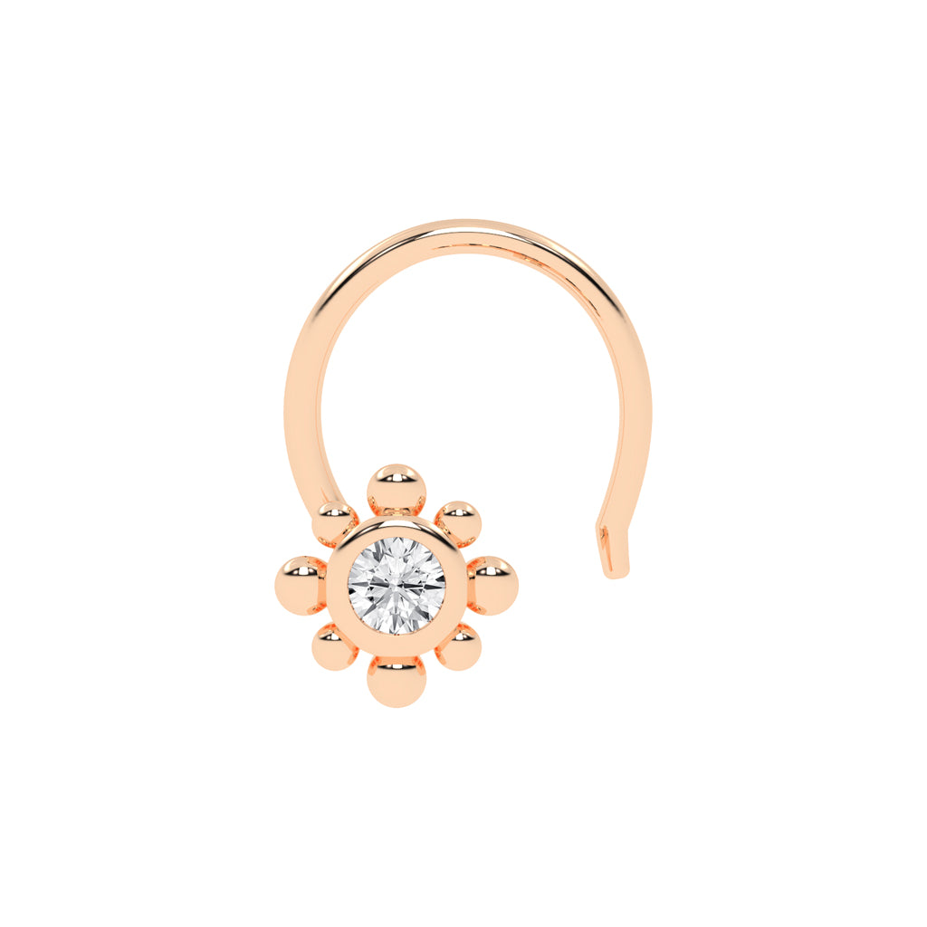 Beaded Bloom Diamond Nose Pin