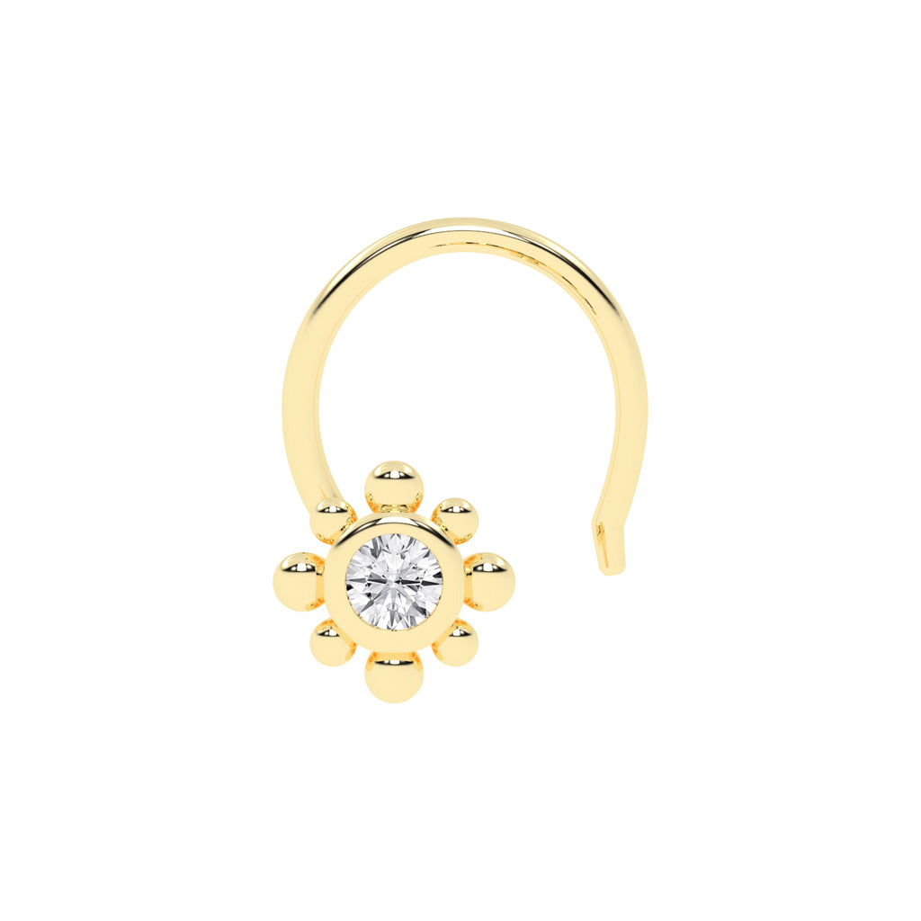 Beaded Bloom Diamond Nose Pin