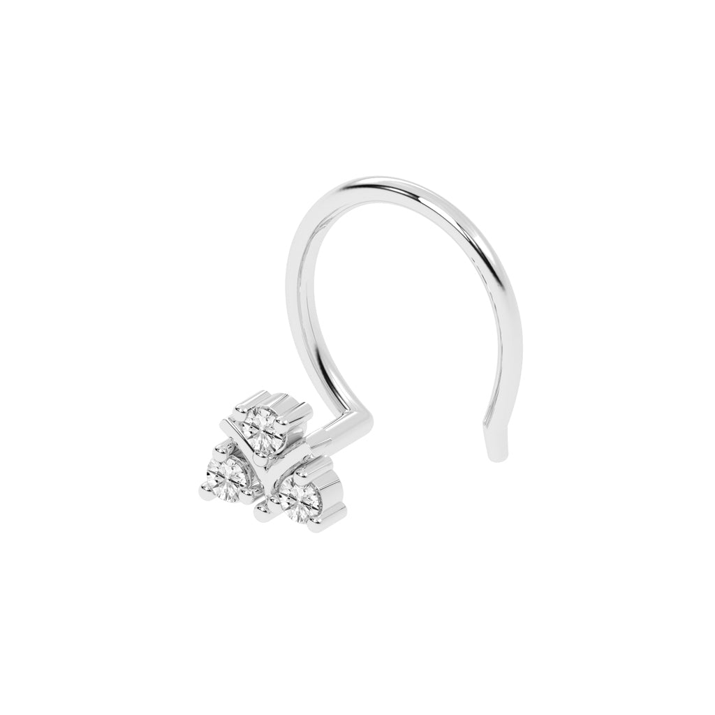 Regal Diamond Cluster Nose Pin