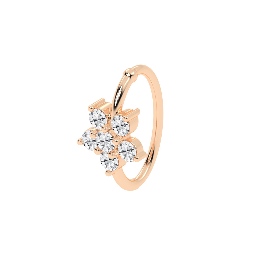 Blooming Diamond Floral Nose Pin