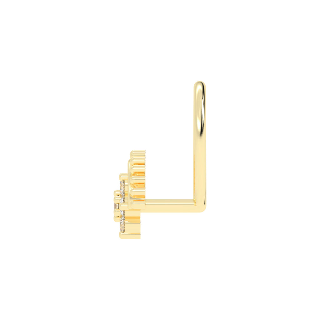 Diamond Floral Arch Nose Pin