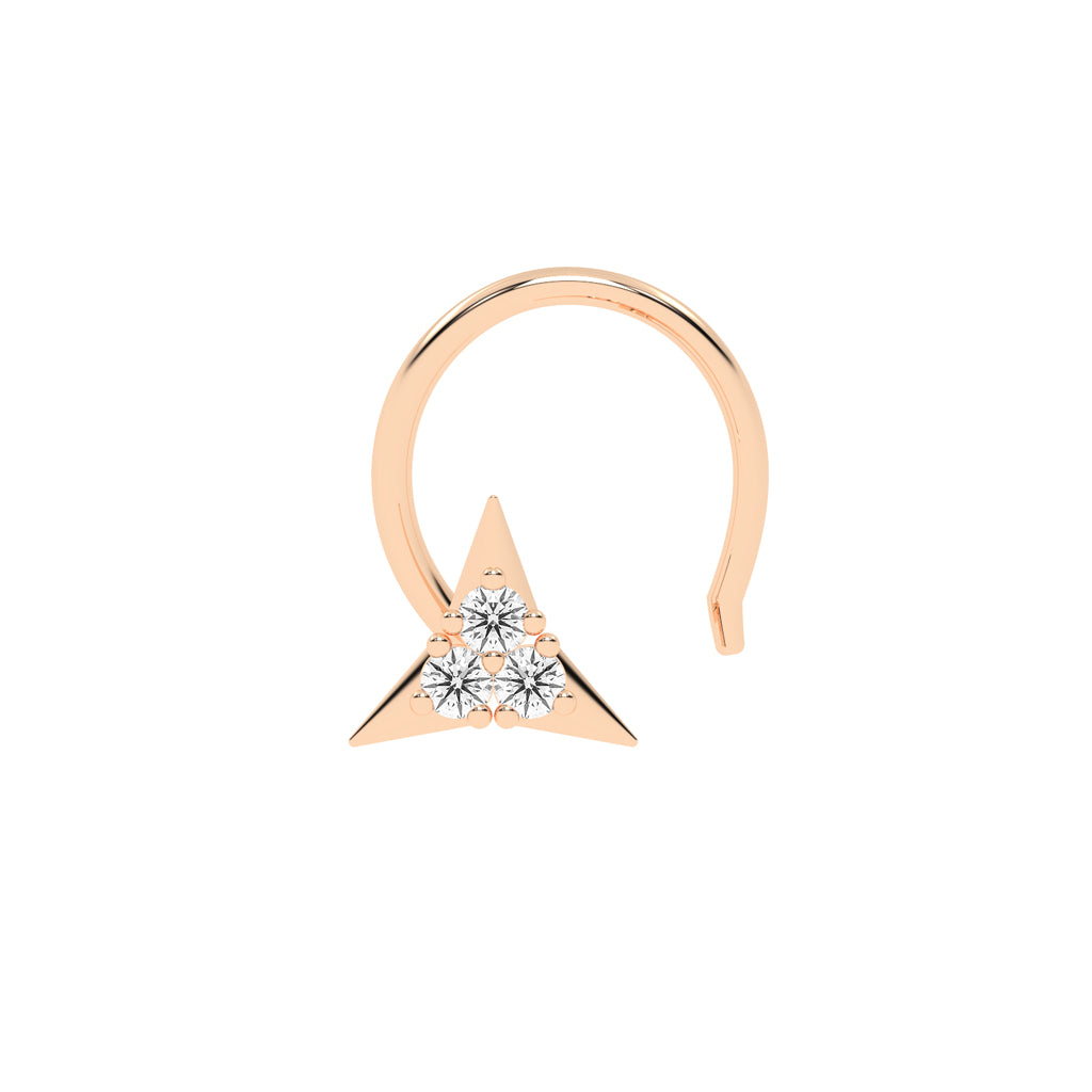 Sparkling Triangle Diamond Nose Pin