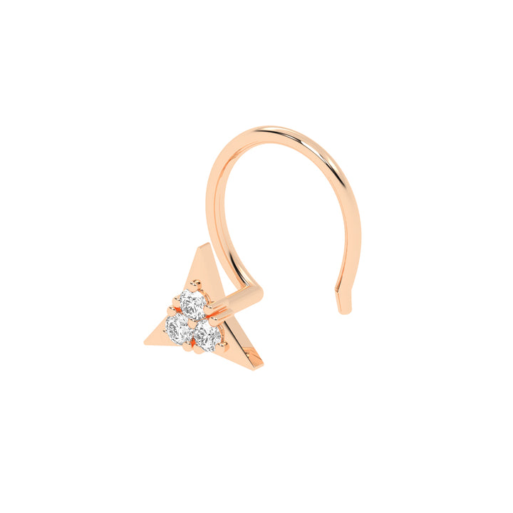 Sparkling Triangle Diamond Nose Pin