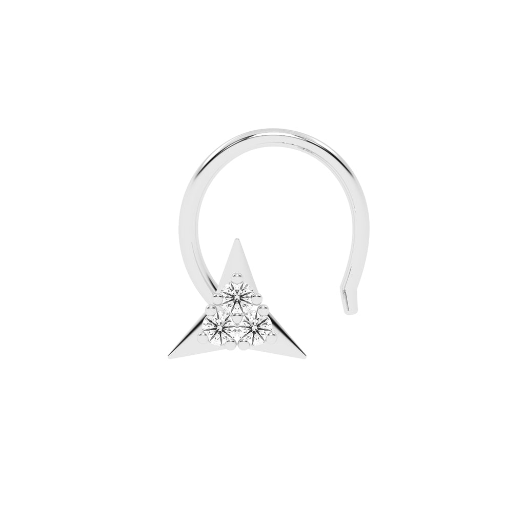 Sparkling Triangle Diamond Nose Pin