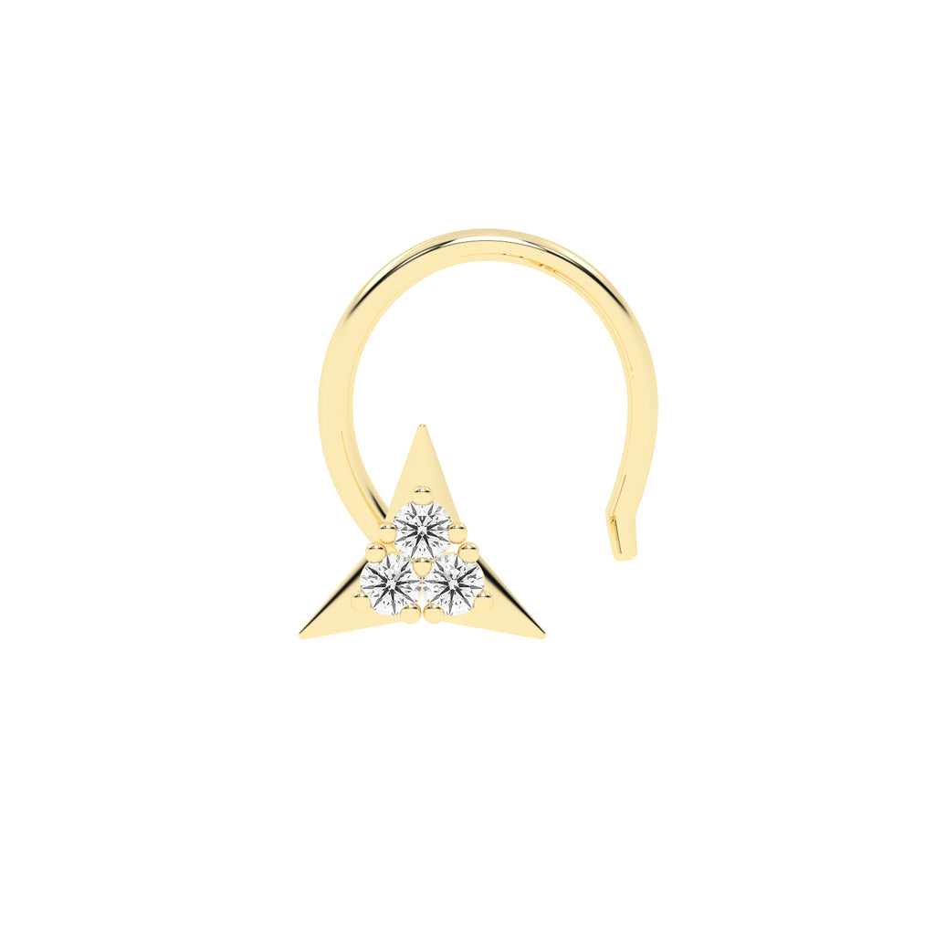 Sparkling Triangle Diamond Nose Pin