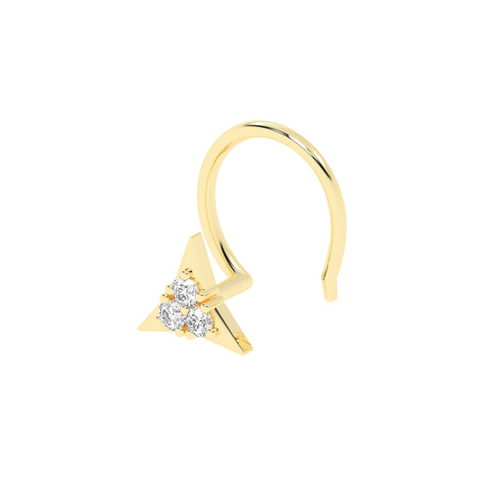 Sparkling Triangle Diamond Nose Pin