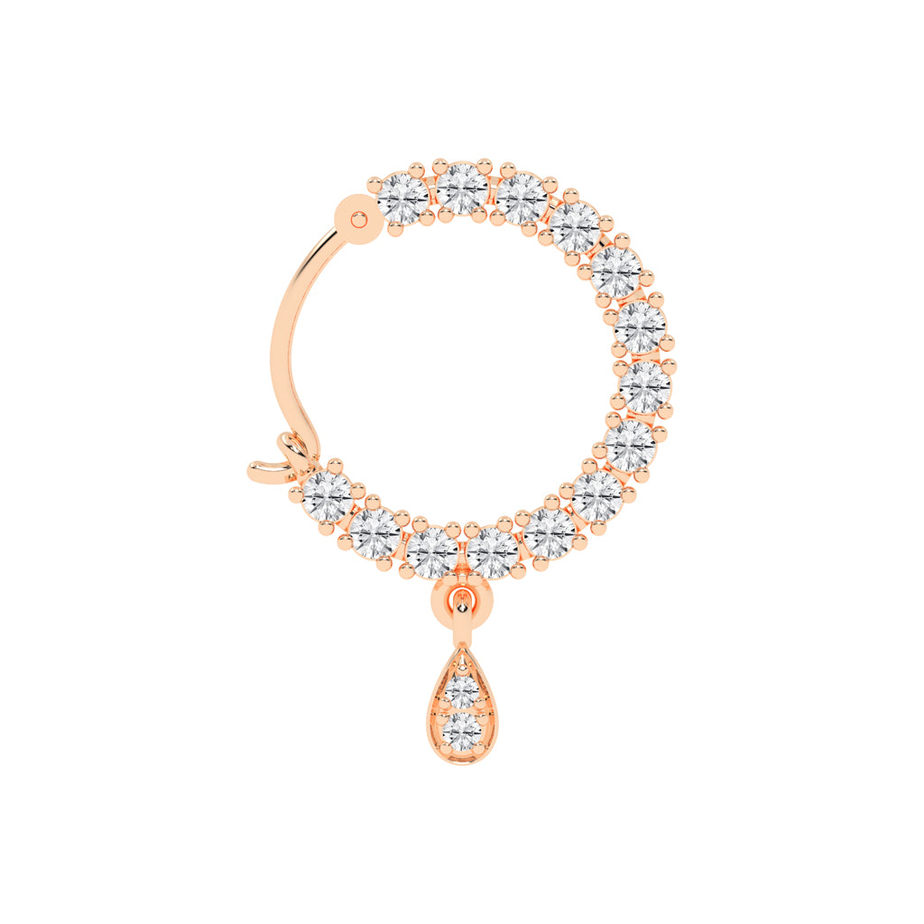 Radiant Teardrop Dangle Nose Hoop