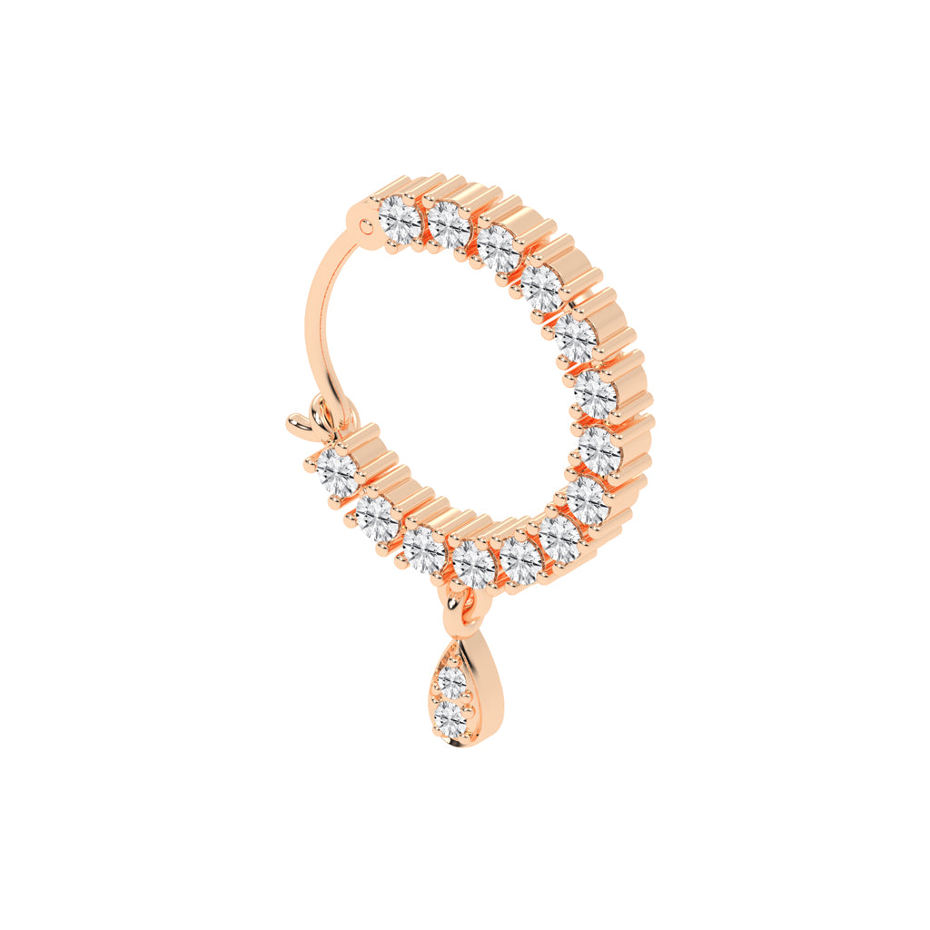 Radiant Teardrop Dangle Nose Hoop