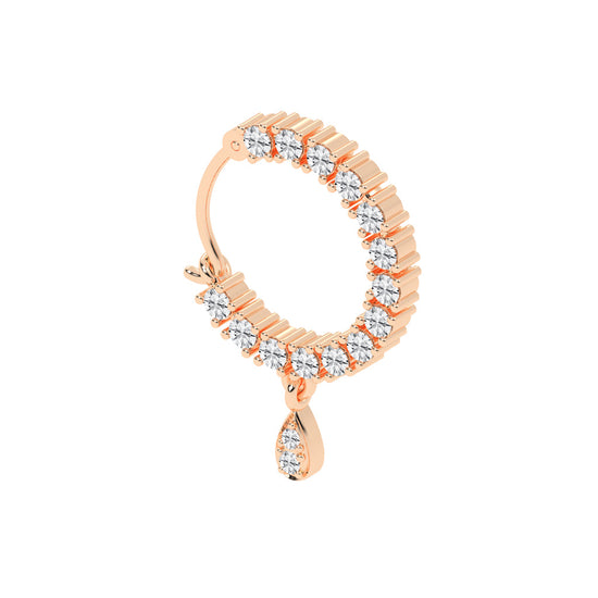 Radiant Teardrop Dangle Nose Hoop