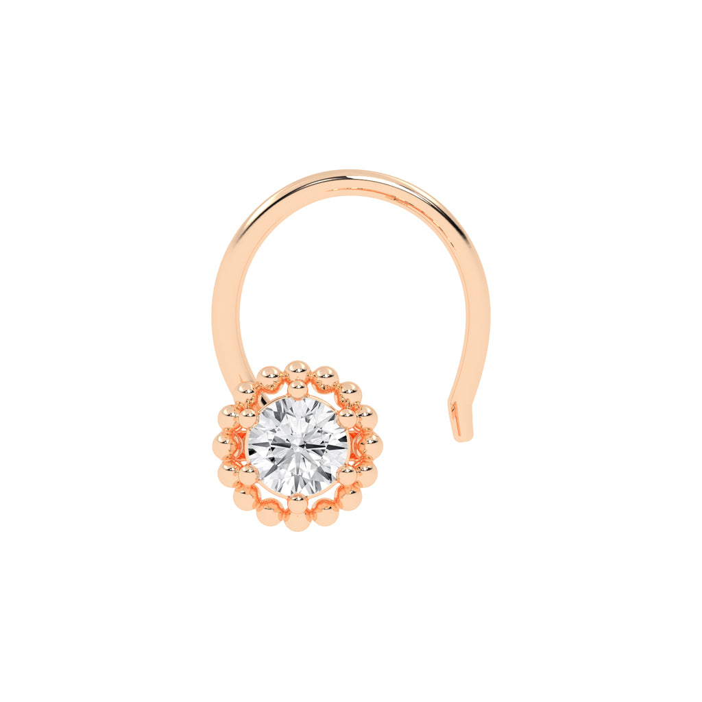 Beaded Halo Gemstone Nose Pin