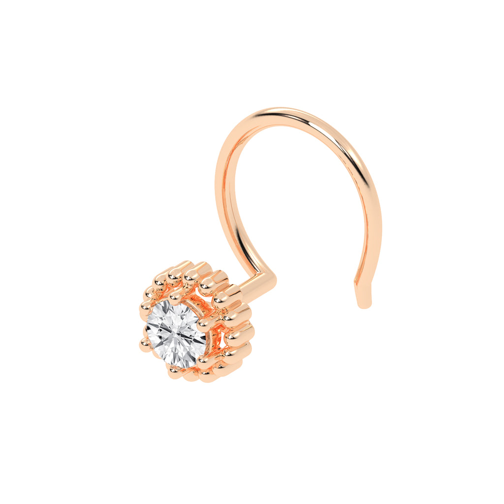 Beaded Halo Gemstone Nose Pin