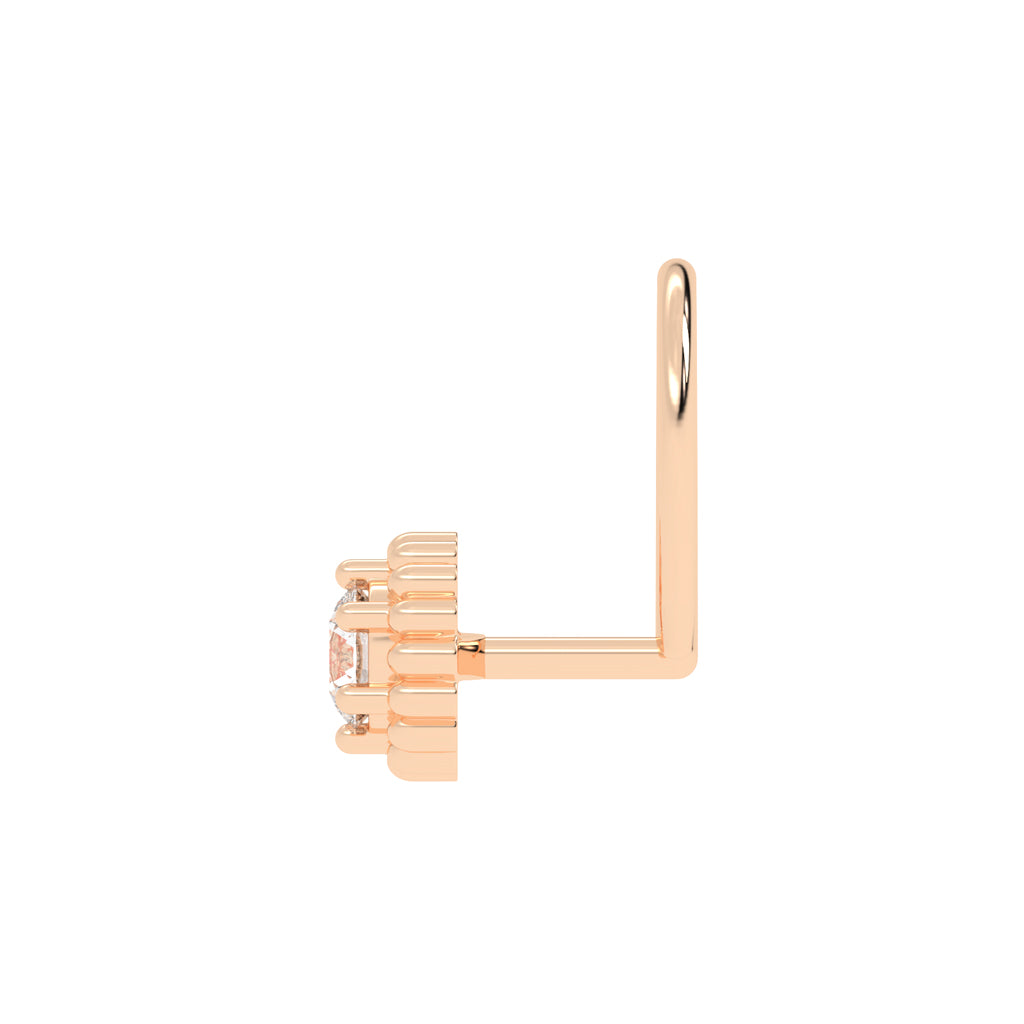 Beaded Halo Gemstone Nose Pin