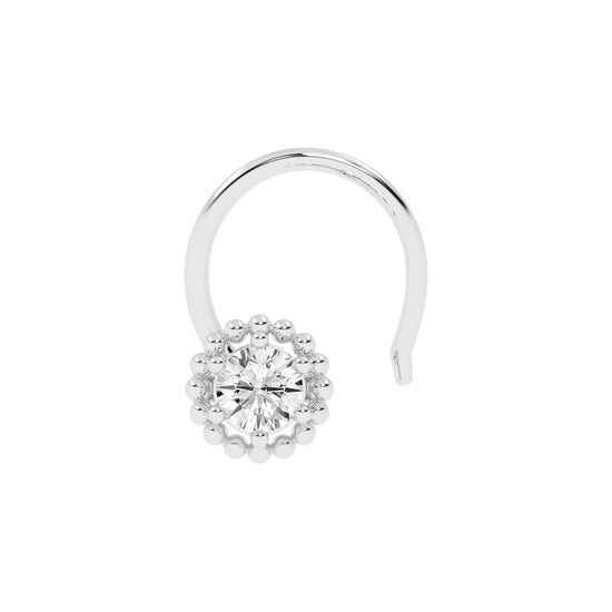 Beaded Halo Gemstone Nose Pin