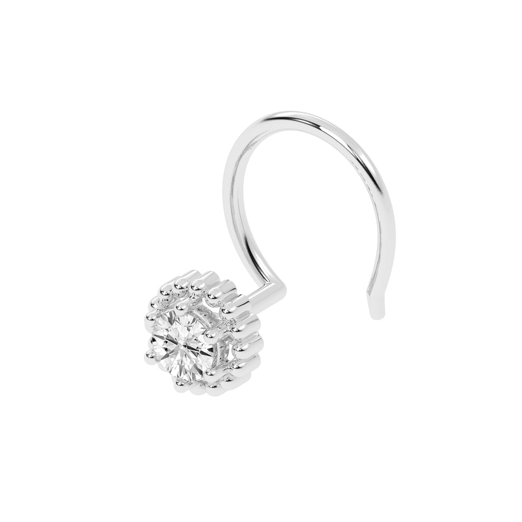 Beaded Halo Gemstone Nose Pin