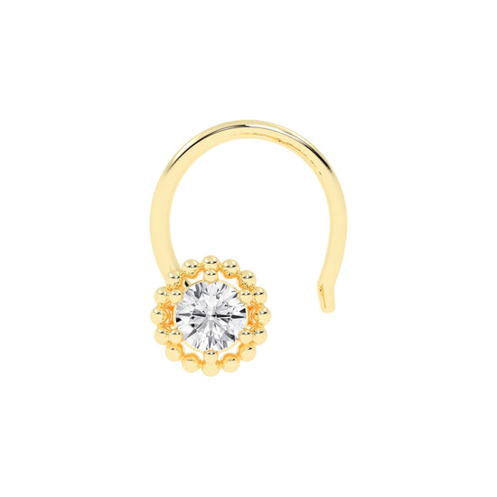 Beaded Halo Gemstone Nose Pin