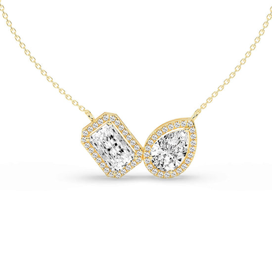Dioris Multishape Friendly Halo Lab Diamond Pendant