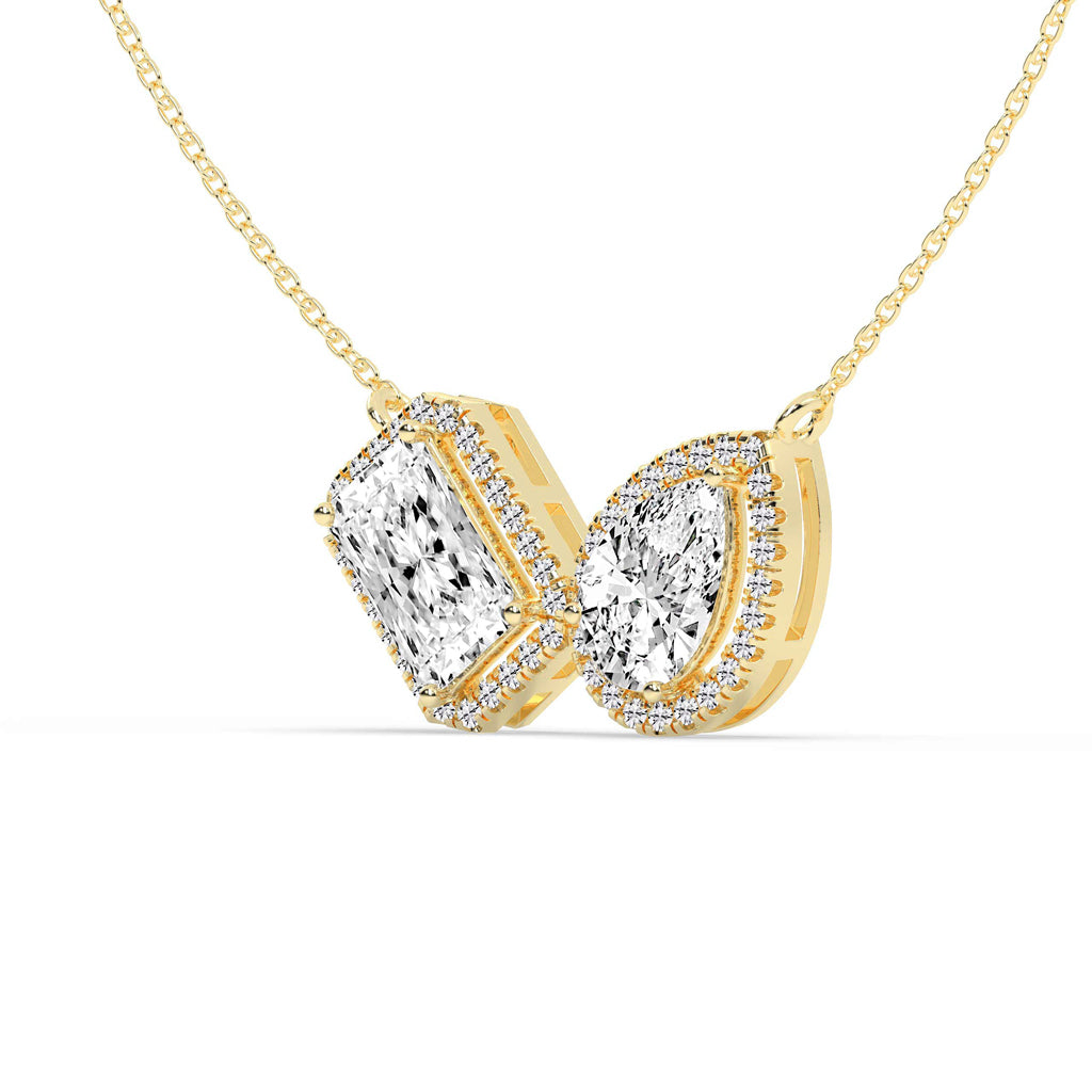 Dioris Multishape Friendly Halo Lab Diamond Pendant