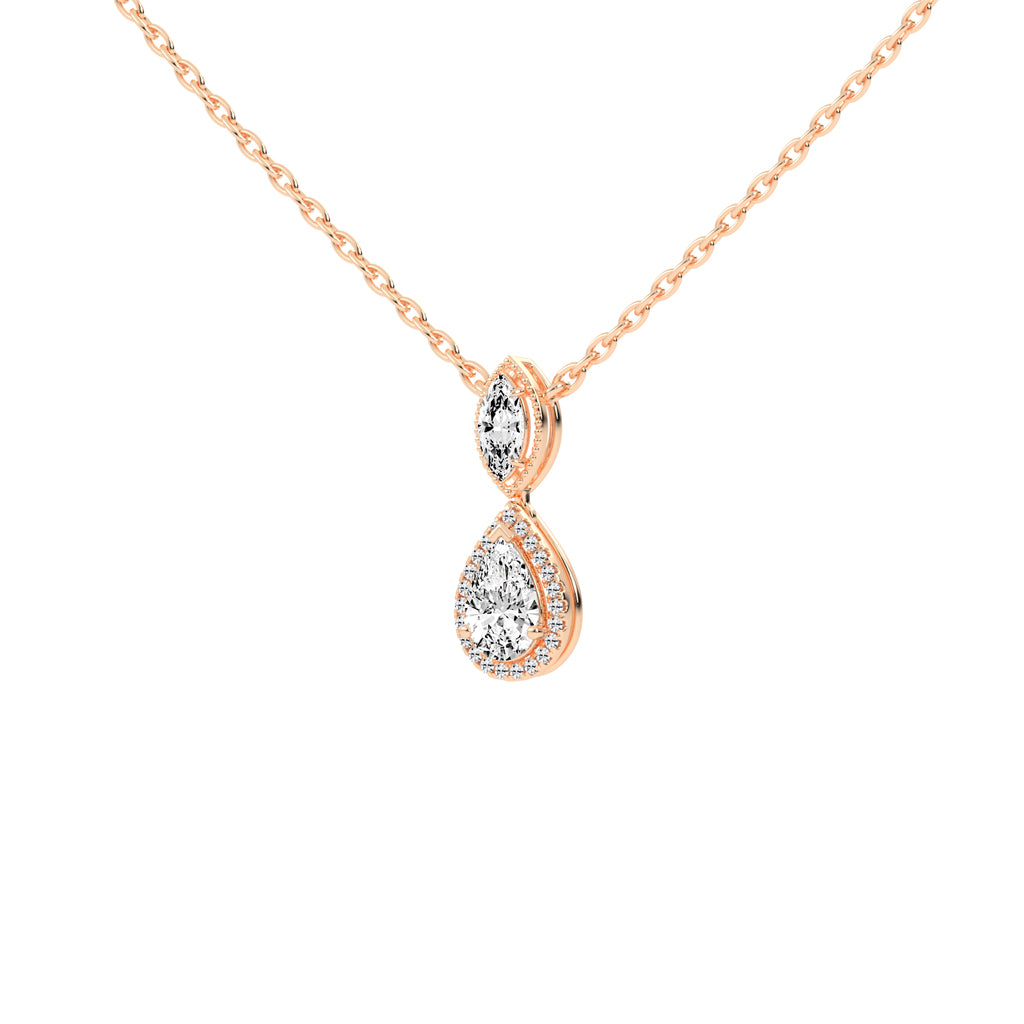 Novae Tear Drop Pear Cut Halo Lab Diamond Pendant