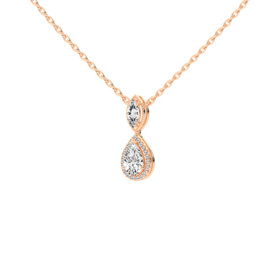 Novae Tear Drop Pear Cut Halo Lab Diamond Pendant