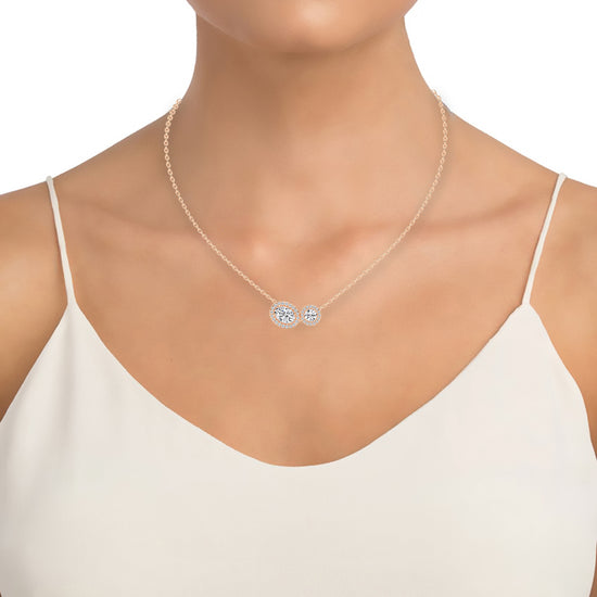 Marina Twin Style Halo Lab Diamond Pendant