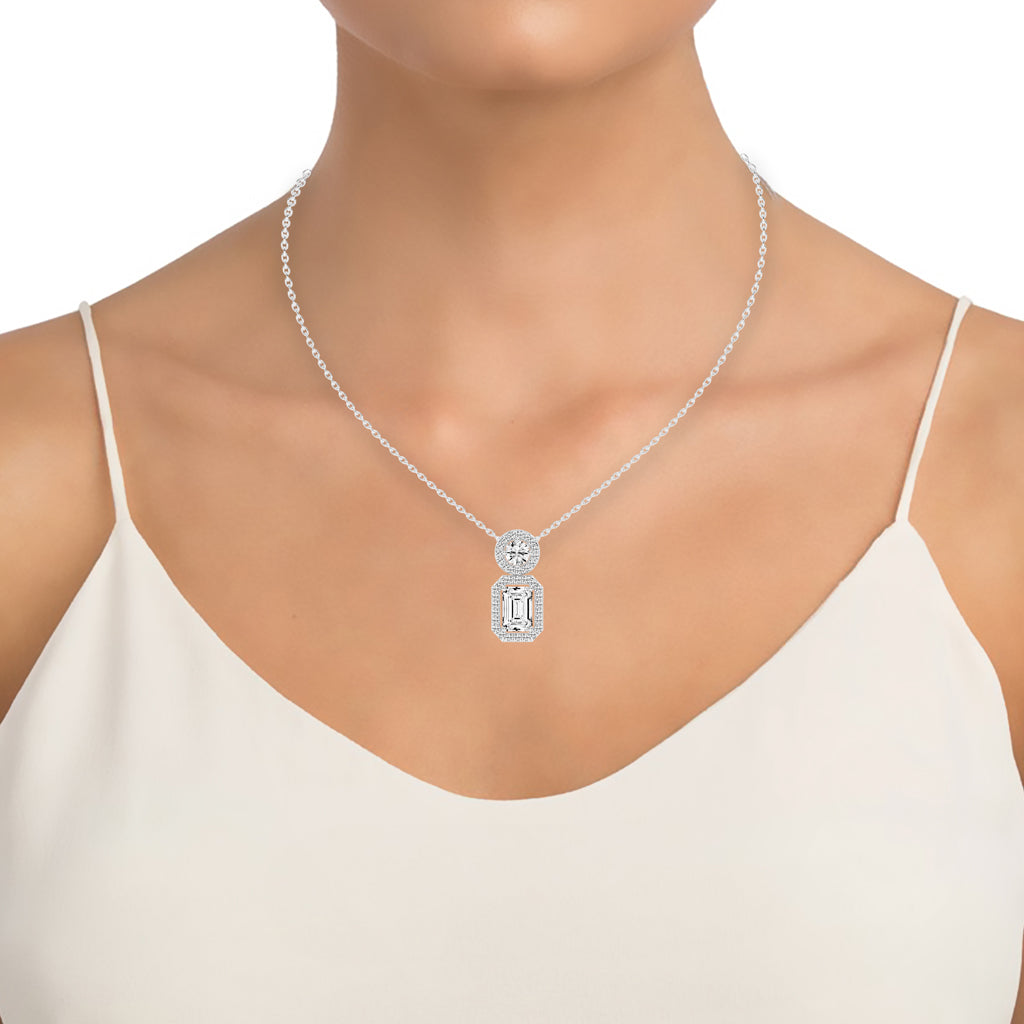 Xerina Halo Style Fancy Lab Diamond Pendant