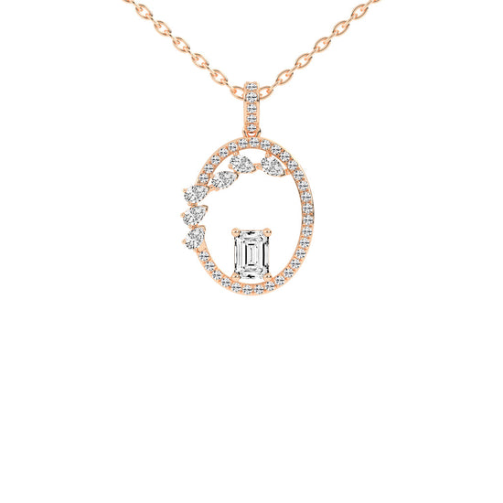 Tessa Geometric emerald cut fancy lab diamond Pendant
