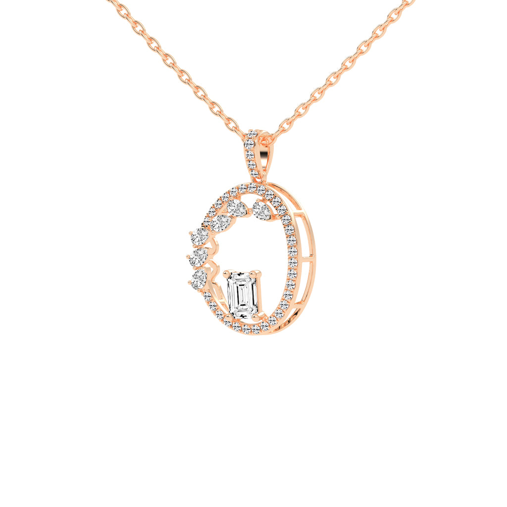 Tessa Geometric emerald cut fancy lab diamond Pendant