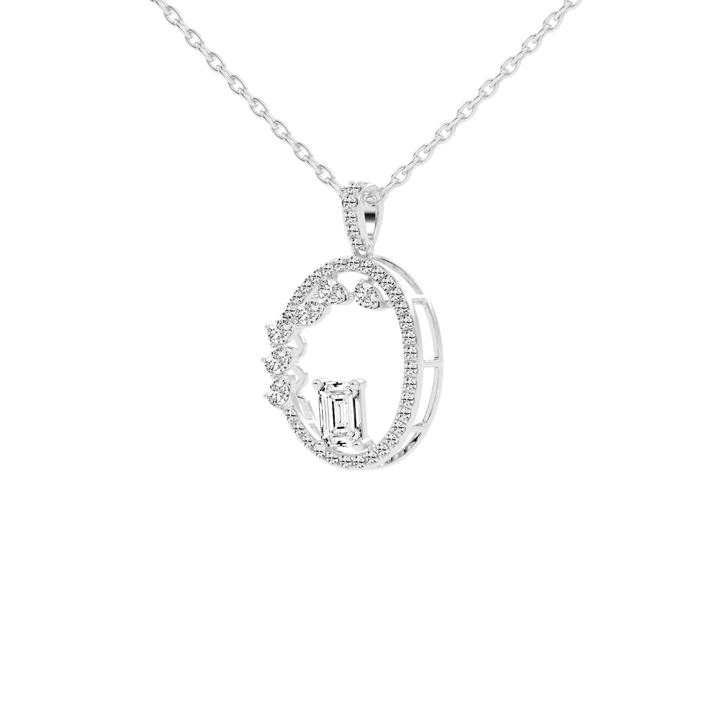Tessa Geometric emerald cut fancy lab diamond Pendant