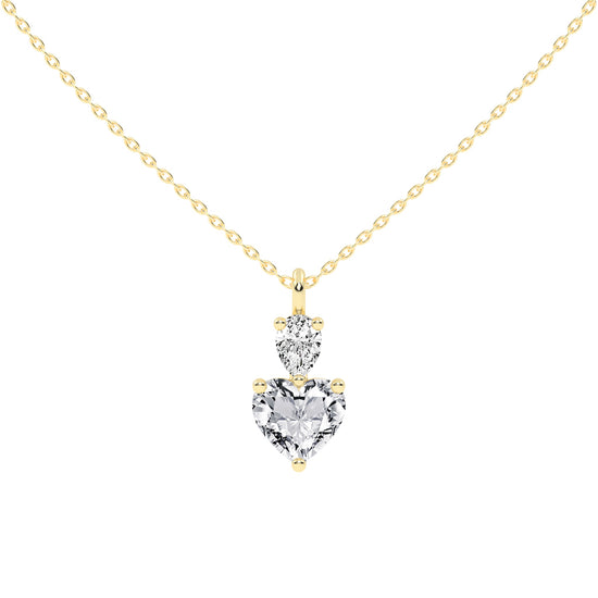Nobility three prong Multishape solitaire lab diamond Pendant