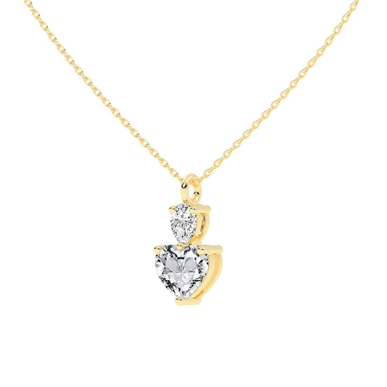 Nobility three prong Multishape solitaire lab diamond Pendant