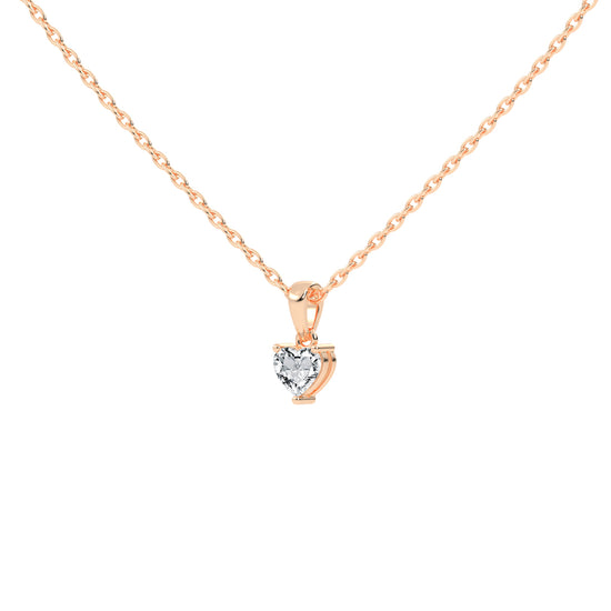 Shimmer heart cut solitaire lab diamond Pendant